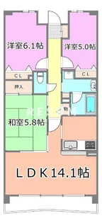 千葉県千葉市中央区千葉港【マンション】の間取り