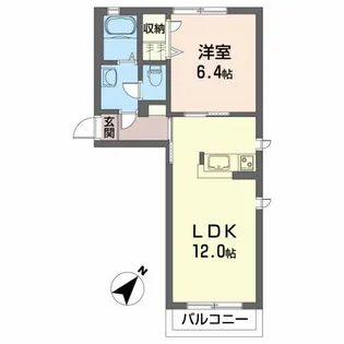 シャーメゾンイシファインD【1階】の間取り