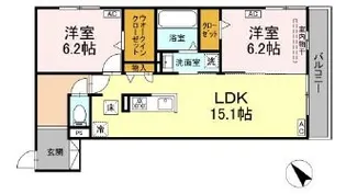 2LDKの間取り画像