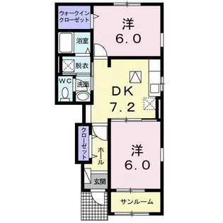 フィオーレ ルーナ ヴェント【1階】の間取り