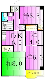 ファインクロス6番館【3階】の間取り