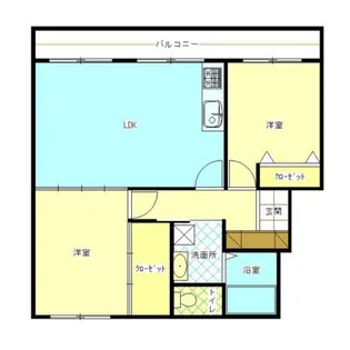 2LDKの間取り画像