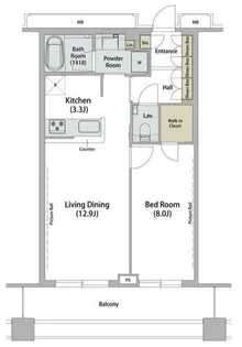 品川ハート ビュータワー【22階】の間取り