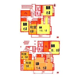 神奈川県横浜市神奈川区沢渡【一戸建】の間取り