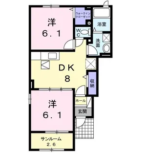 アルヴィータB【1階】の間取り