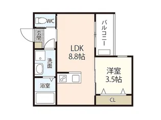 アドバンス舟入南【1階】の間取り