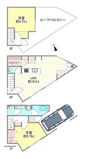 東京都世田谷区北沢3【一戸建】の間取り