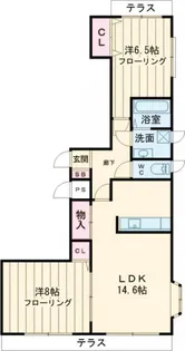 リプレ北綾瀬【4階】の間取り