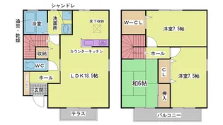 兵庫県三木市緑が丘町西5【一戸建】の間取り
