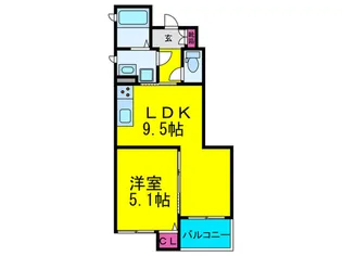 クリエオーレ巽中I【2階】の間取り