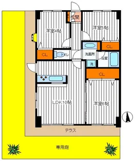 東京都日野市旭が丘3【マンション】の間取り