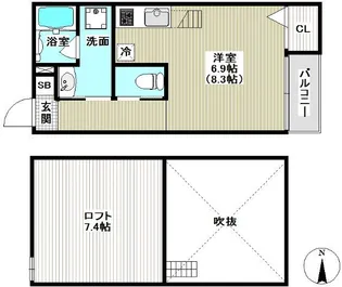 Escada SOGA【2階】の間取り