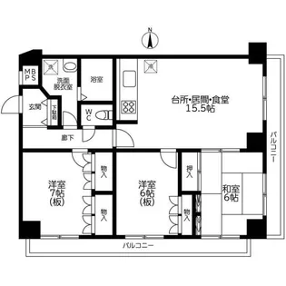 ロイヤルハウス都立大【2階】の間取り
