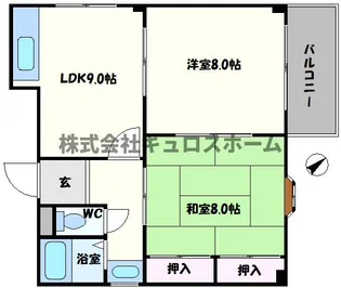 大阪府大阪市生野区巽南5【マンション】の間取り