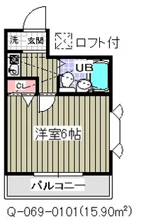ローズアパート(Q-069)【1階】の間取り