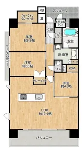 クレアネクスト尾ノ上レジデンス【7階】の間取り