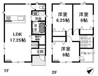岡山県倉敷市茶屋町【一戸建】の間取り