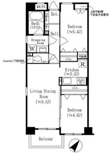 レジディア六本木檜町公園【2階】の間取り