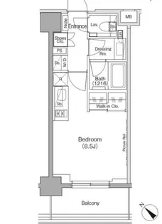 ザ・パークハビオ月島フロント【8階】の間取り