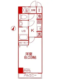 リュミエール東山田【2階】の間取り