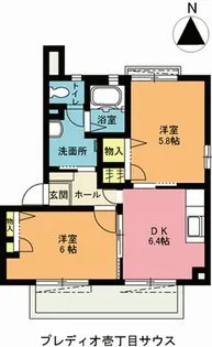 プレディオ壱丁目サウス【2階】の間取り