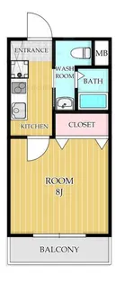 バーシティハウス泉B【4階】の間取り