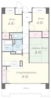 平野元町日興マンション【4階】の間取り