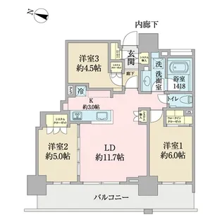 エクセレントザタワー【28階】の間取り