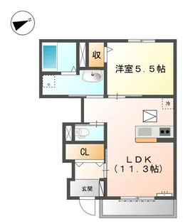 トゥルーハート・ナカツ【1階】の間取り