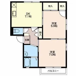 グリーンヒルズD・E【1階】の間取り