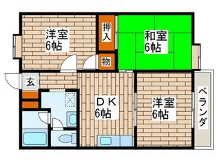 スクウェアーコート【1階】の間取り