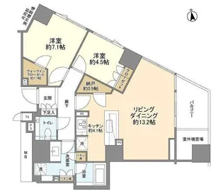 ザ・パークハウス西麻布レジデンス【13階】の間取り