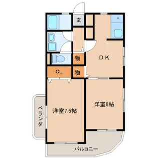 ルナシェ・モア【1階】の間取り