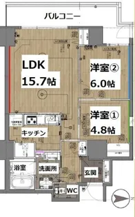 シティコート目黒2号棟【2階】の間取り