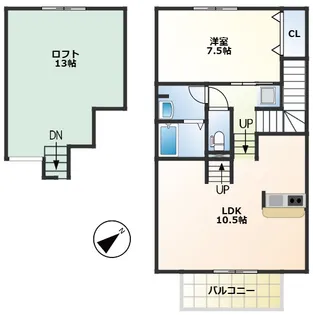 Sun Draco サン ドラコ【2階】の間取り