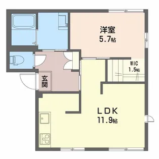 タウニィ鶴ヶ谷【1階】の間取り