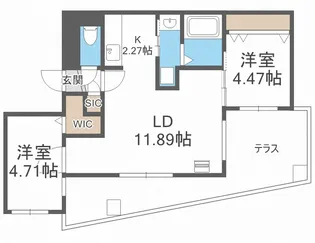 グランジ厚別【1階】の間取り