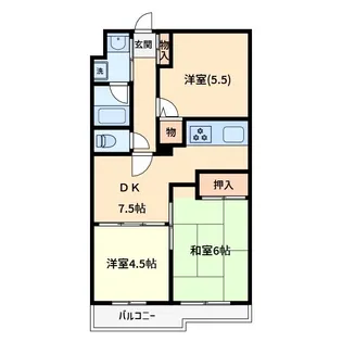 コスモ北与野【2階】の間取り