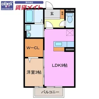 楽園 B【2階】の間取り