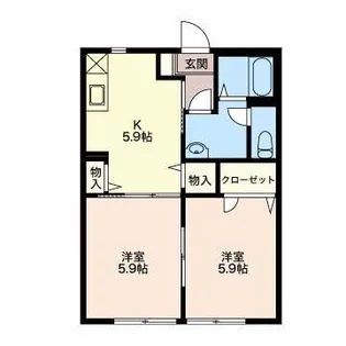 シャーメゾン水上B【1階】の間取り