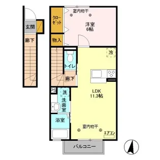 フォーゲルテラス ロート III【2階】の間取り