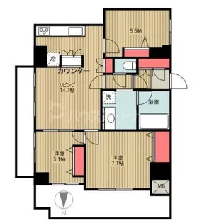 葛西駅前グリーンホームズIV【10階】の間取り