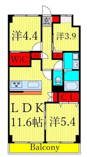 PARK MODERN 西葛西【3階】の間取り