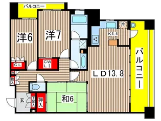 シティハウス御器所【3階】の間取り