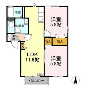 ルミエール アベニール ルミエール【2階】の間取り