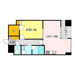 フェリシアス【6階】の間取り