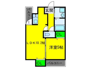 フジパレス瓜破I番館【2階】の間取り