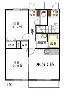 グレイスタウン緑ヶ丘 E【1階】の間取り