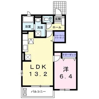 ラシーヌ花みずきA【1階】の間取り