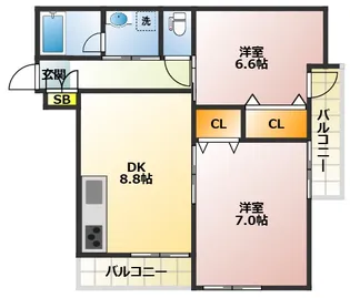 ルネ・丸美IV【2階】の間取り